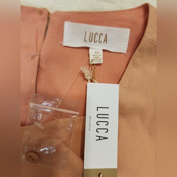 CLEARANCE! NWT Lucca Whitney Puff Sleeve Cutout Rodeo Dress, Coral, Size X-Small - Picture 3 of 13